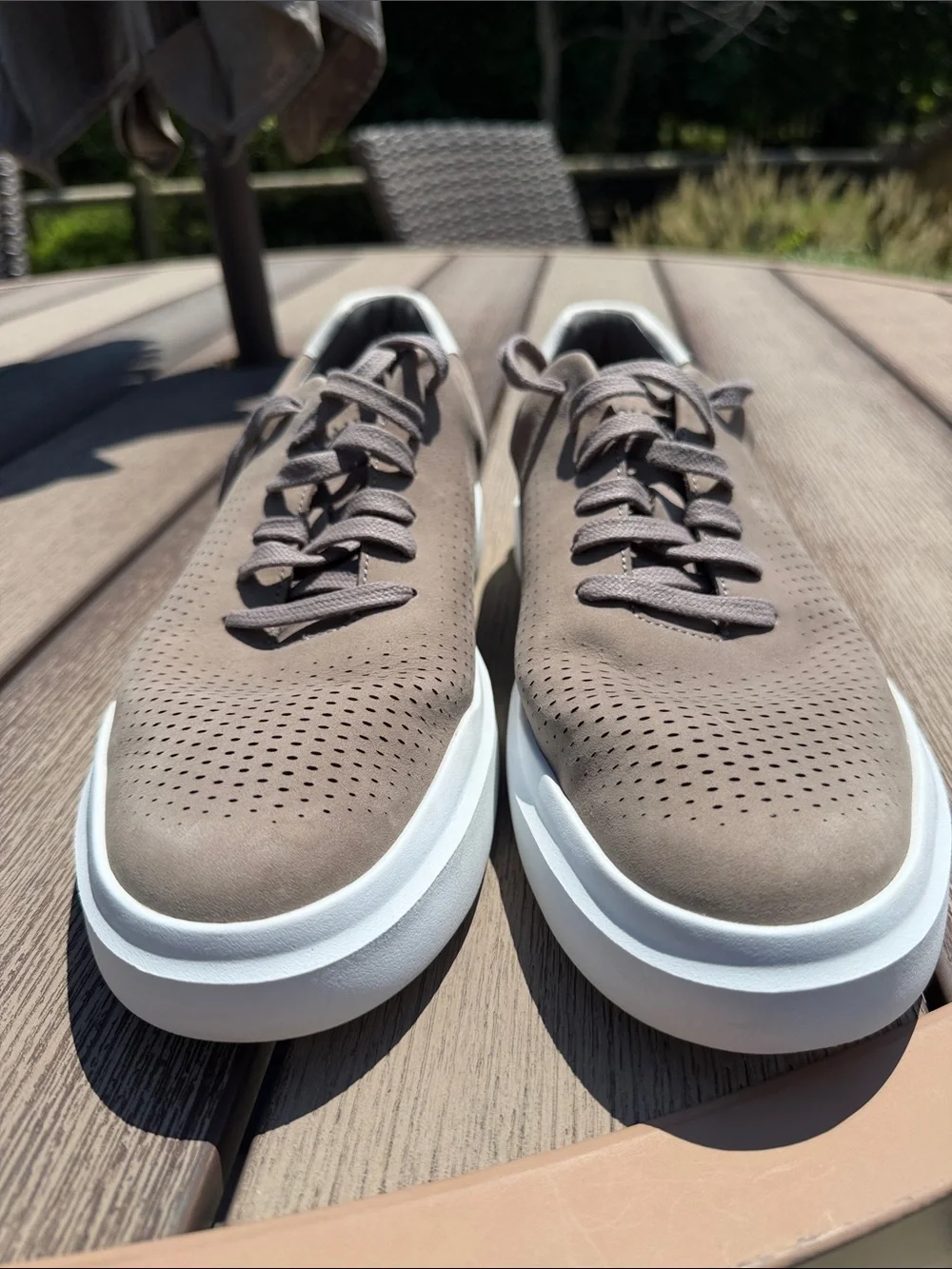 Like New Men's Cole Haan Rally Grand Pro Perforated Taupe Sneakers size 12
